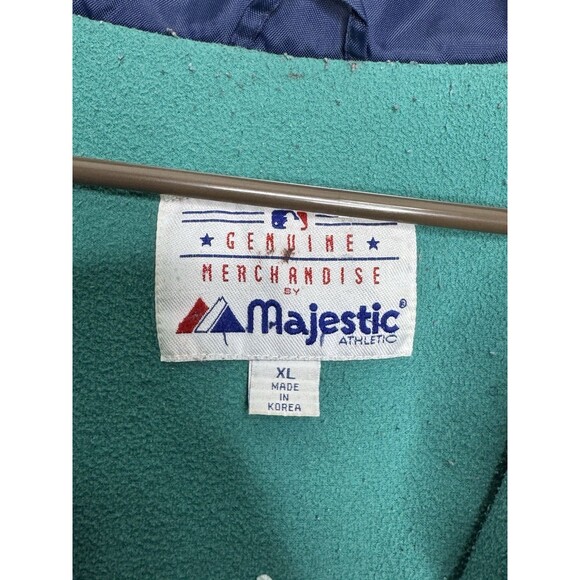 VTG Seattle Mariners Majestic Satin Bomber Jacket Fleece Lined XL **SEE PICS** - Picture 11 of 16
